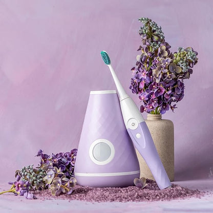 TAO Clean UV Sanitizing Sonic Toothbrush and Cleaning Station, Electric Toothbrush, Dual Speed Setting, Lilac Bliss