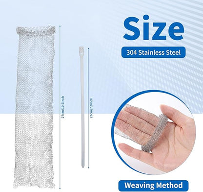 40 Pieces Lint Traps Stainless Steel Washing Machine Lint Snare Traps Laundry Mesh Washer Hose Filter with 40 Pcs Cable Ties