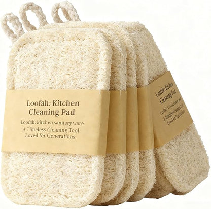 Natural Loofah Sponges, Reusable Natural Sponges for Dishes Multipurpose Loofah Dishwashing Sponges Non Scratch for Kitchen, Sinks, Pots, Pans (10 Pcs)