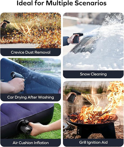 2-in-1 Electric Air Duster & Vacuum, 130,000 RPM Brushless Air Duster, 8KPA Car Vacuum 8000mAh Air Blower Wireless Handheld Vacuum for Car, Office and Home