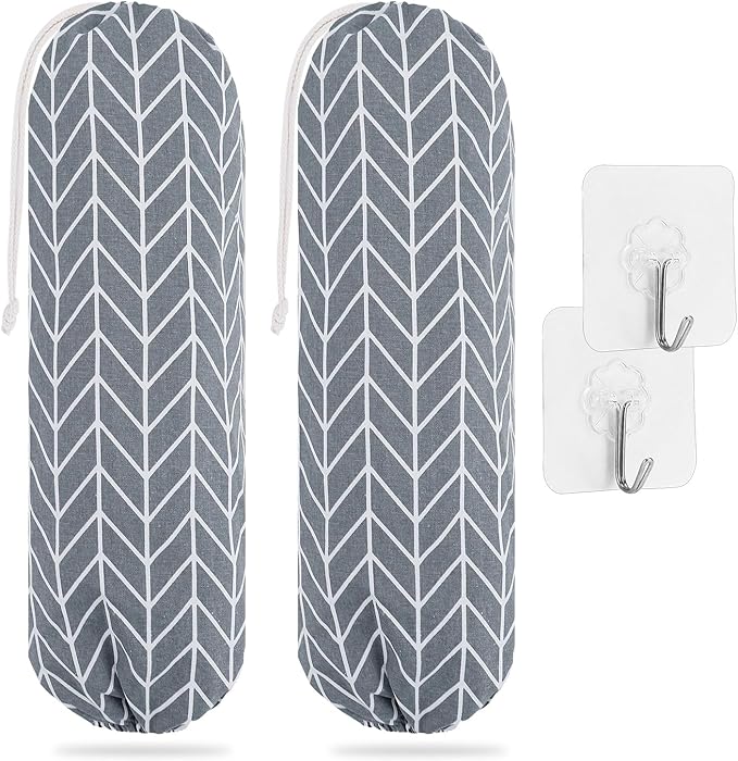 SWISSELITE 2Pcs Plastic Bag Holder, Reusable Plastic Bag Organizer Wall Mount, Large Grocery Bag Storage Dispenser, 22x9 IN
