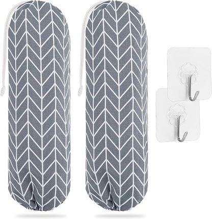 SWISSELITE 2Pcs Plastic Bag Holder, Reusable Plastic Bag Organizer Wall Mount, Large Grocery Bag Storage Dispenser, 22x9 IN