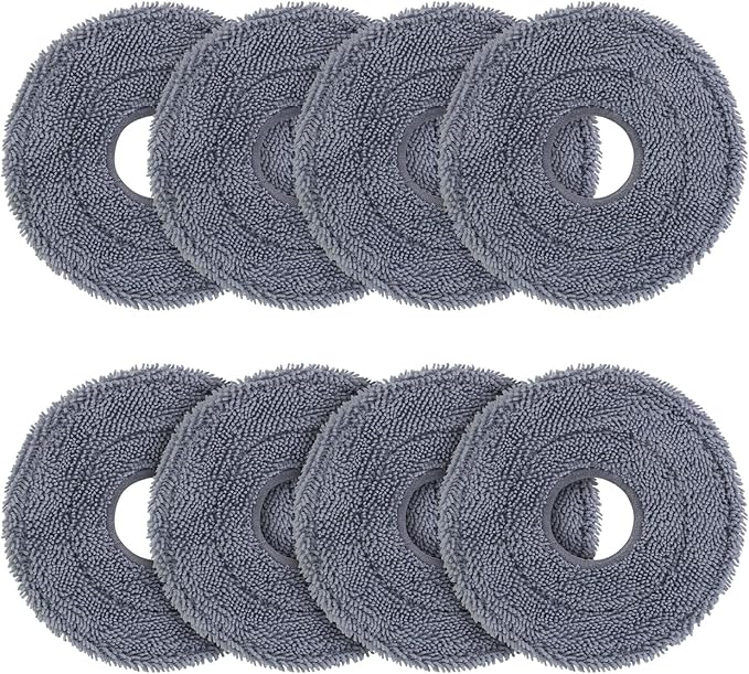 VIEWALL 8 Pack Rotating Mop Pads for Roborock Saros 10R, Saros 20, Saros Z70, Qrevo Edge 2, Qrevo CurvX Vacuum Cleaner, Washable Microfiber Mop Cloth Replacement Accessories