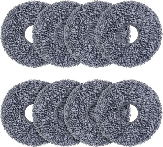 VIEWALL 8 Pack Rotating Mop Pads for Roborock Saros 10R, Saros 20, Saros Z70, Qrevo Edge 2, Qrevo CurvX Vacuum Cleaner, Washable Microfiber Mop Cloth Replacement Accessories