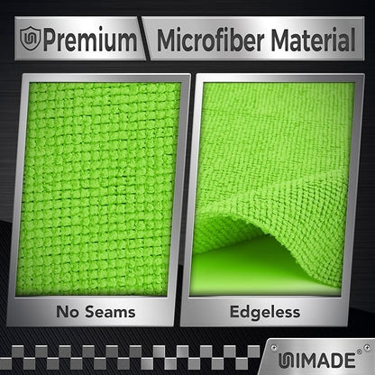 UNIMADE Microfiber Cleaning Cloth, 24 Pack Reusable Microfiber Towels for Cars Lint Free Cleaning Shop Towel Rags for Home Kitchen Automotive Bar Mechanic Restaurant Garage, 11"x 12", Multicolor