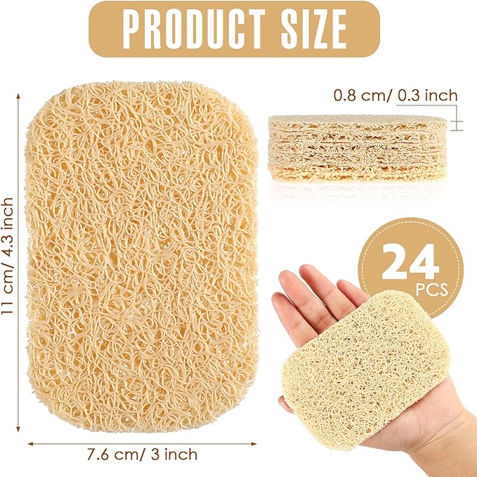 Mumufy 48 Pcs Soap Exfoliating Bag Holder Set Natural Sisal Soap Saver Bag Pouch and Lifting Pads Body Scrubber, Exfoliator Christmas Gifts for Bathroom Shower Bath Use