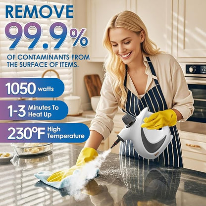 Handheld Steam Cleaner with 14-Piece Accessory Set, Steam Cleaner for Home Use, Portable Steamer for Cleaning Car Upholstery Tile Grout Home