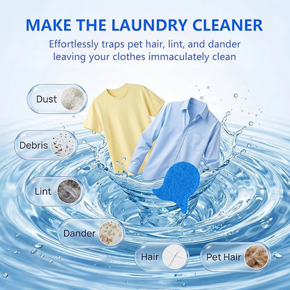 Pet Hair Remover for Laundry,Reusable Dog & Cat Hair Catcher for Washing Machine & Dryer,Effectively Removes Fur,Lint and Dander from Bedding,Clothes(8Pcs Blue)