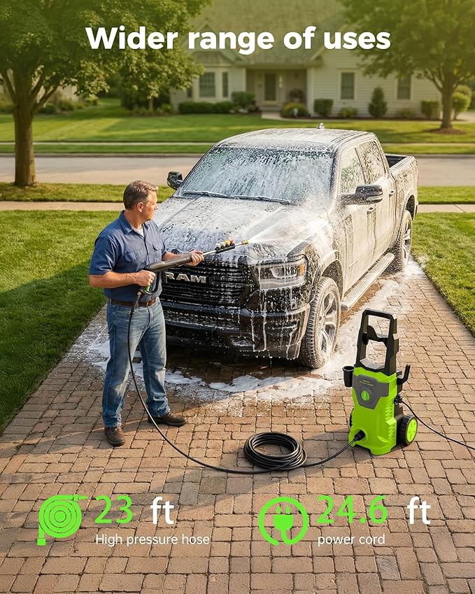 Pressure Washer, Power Washers 4800PSI 2.6GPM with 4 Quick Connect Nozzles, High Pressure Washer for Cars, Fences, Patios, Decks, Boats, Home Use