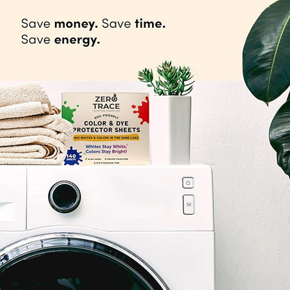 Zero Trace Color Catchers for Laundry - Protects Clothes with Color Dye Catcher,Run Remover, Color Grabbing and Color Bleed Remover for Clothes - 140 Sheets