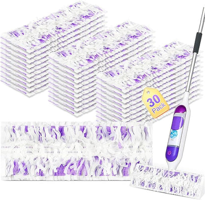 30 Pack Disposable Moping Pads Refills for Power Mop™ Multi-Surface Mop and for PowerMop™ Wood Mop, Replacement Mop Pads for Floor Cleaning