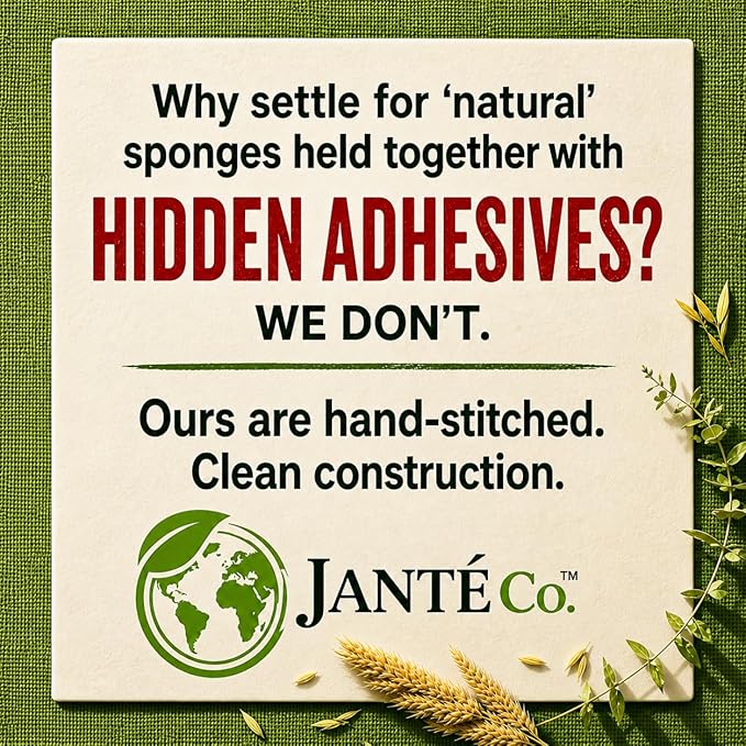 Eco Kitchen Sponges - Plant Based Cellulose & Natural Loofah Scrub Sponge - Biodegradable Dish Sponge - 6 Pack - by Janté Co.