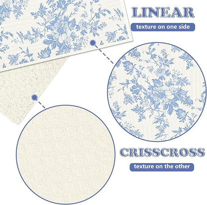 Whaline 6 Pcs Blue White Flower Swedish Dishcloths Chinoiserie Floral Bow Absorbent Decorative Cotton Dish Towel for Home Kitchen Cooking Cleaning Decor Housewarming Gift, 7 x 8 Inch