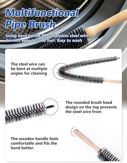 6 Pcs Cleaning Kit for GE Washer Dryer Combo,WH01X35719 Lint Filter Replacement with Dryer Vent Brush for Ge Washer Dryer Filter Sponge,Hand Washable and Reusable,Models: PFQ97HSPVDS(6)