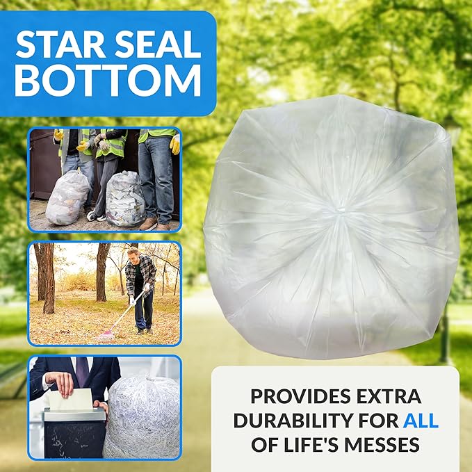 Reli. 30-33 Gallon Trash Bags Heavy Duty | 250 Count Bulk | Clear Large Trash Bags 30+, 32 Gallon | Made in USA