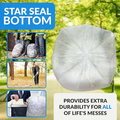 Reli. 30-33 Gallon Trash Bags Heavy Duty | 250 Count Bulk | Clear Large Trash Bags 30+, 32 Gallon | Made in USA