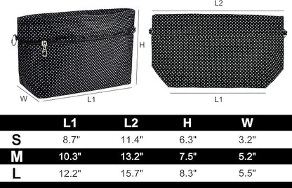 Vercord Handbag Purse Tote Pocketbook Organizer Insert Zipper Closure 11 Pockets 3 Sizes Many Colors