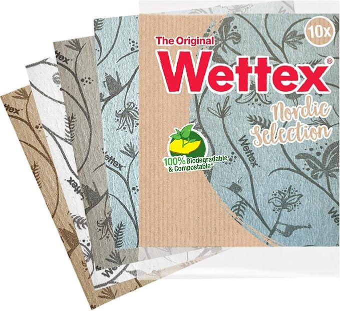 Wettex The Original 10-Pack Swedish Superabsorbent Dishcloth - Durable - Modern Limited Edition