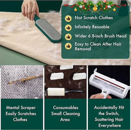 Reusable Pet Hair Remover for Clothes, Couch & Bedding, Self-Cleaning Lint Brush for Dog & Cat Hair