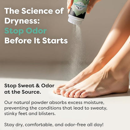 Lumi Outdoors Natural Shoe Deodorizer Spray and Foot Powder Bundle - Lemon Eucalyptus and Foot Powder