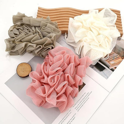 3 Pcs Soap Bar Loofah, 2 in 1 Bar Soap Loofah Pouch Can Hold Soap Effective Exfoliation for Bathing (Khaki+ Beige + Pink)