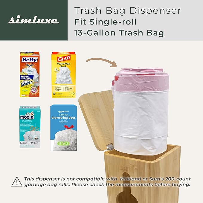 Trash Bag Dispenser – Wall Mounted & Stackable Garbage Bag Holder Dispenser for Kitchen & Pantry | Durable, Minimal, and Effortlessly Organized