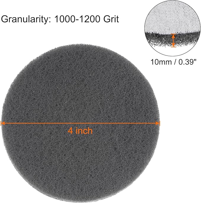 HARFINGTON 8pcs Drill Power Brush 4 Inch Tile Scrubber Scouring Pads 1000-1200 Grit for Bathroom Kitchen Household Cleaning