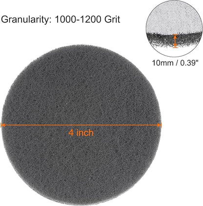 HARFINGTON 15pcs Drill Power Brush 4 Inch Tile Scrubber Scouring Pads 1000-1200 Grit for Bathroom Kitchen Household Cleaning
