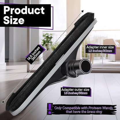 Replacement Floor Tool Compatible with ProTeam 101446 E-Z Glide Backpack Vacuum,Compatible with Hoover C2401, 14" Multi-Surface Brush for Commercial Cleaner(Brush with Tpe Strip,Black)