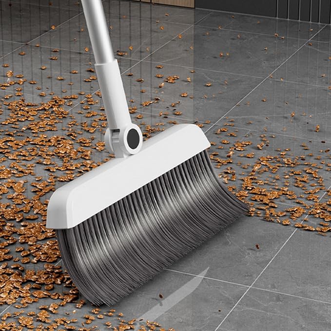 3-in-1 Broom and Dustpan Set - Stainless Steel Handle Floor Cleaning Kit for Home & Office, Space-Saving Storage Design