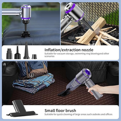 NWDEY Car Vacuum Cleaner High Power 20000Pa – Cordless Handheld Mini Vacuum & Air Duster for Car & Desk, Home, Office & Camping, Ideal Gift for Men & Women, 6000mAh Battery