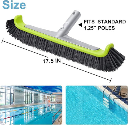 Sepetrel 17.5" Pool Brush Head for Cleaning Walls,Heavy Duty Inground/Above Ground Swimming Pool Scrub Brushes with Premium Strong Bristle & Reinforced Aluminium Back