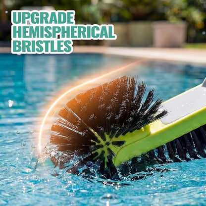 Pool Brush Head for Cleaning Walls with Hemispherical Bristles, Heavy Duty Inground/Above Ground Swimming Pool, Scrub Brush for Tile Flooring Vinyl Pools Fiberglass Fits Φ1.25” Poles (Charcoal)