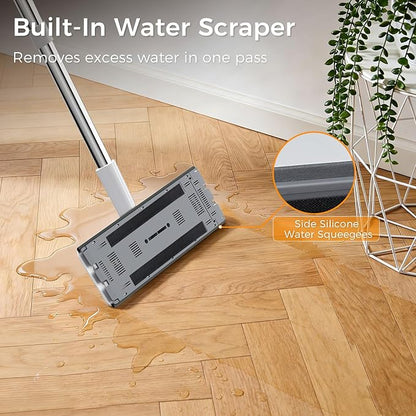 YASHE Mop and Bucket Set with Detachable Space-Saving Bucket, Mop for Floor Cleaning with Wringer, Wall Mop with 360° Rotating Mop Head, 2 Reusable Microfiber Mop Pads