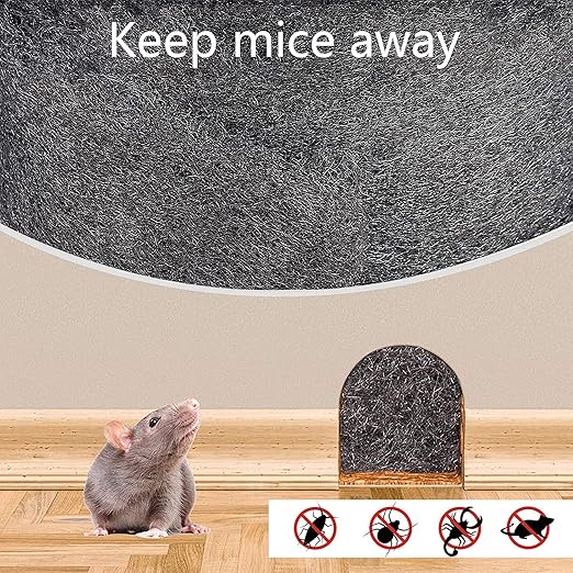 2Pack Steel Wool for Mice Control - |30FT (300G)|Steel Wool 0000 Fill Fabric Fine Wire Wool - Gap Blocker to Keep Annoying Animals Away from Holes Wall Cracks Vents in Garage House Garden