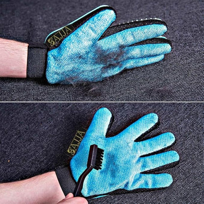 2-in-1 Pet Grooming Gloves 2-Pack – Double-Sided Deshedding & Pet Hair Remover for Dogs & Cats – Gentle Massage Glove for Shedding Fur – Lint Remover for Furniture & Clothing