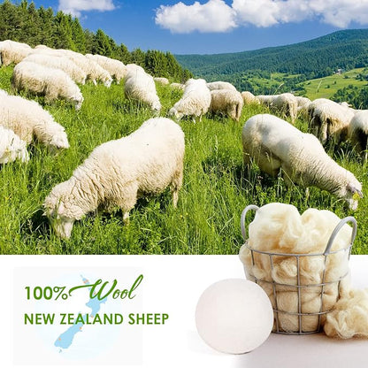 Wool Dryer Balls Organic 4 Pack XL,Laundry Dryer Balls,100% New Zealand Wool Natural Fabric Softener,Reusable 1000 Loads,Shorten Drying Time & Reduces Wrinkles,Baby Safe(4 Pack)