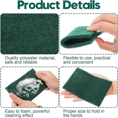 Jucoan 120 Pack Heavy Duty Scouring Pads, 4 x 6 Inch Non-Scratch Scrub Pads, Green Reusable Multipurpose Scrubbing Pads for Kitchen Dish, Metal Grills, Household Bathroom Sink Bathtub