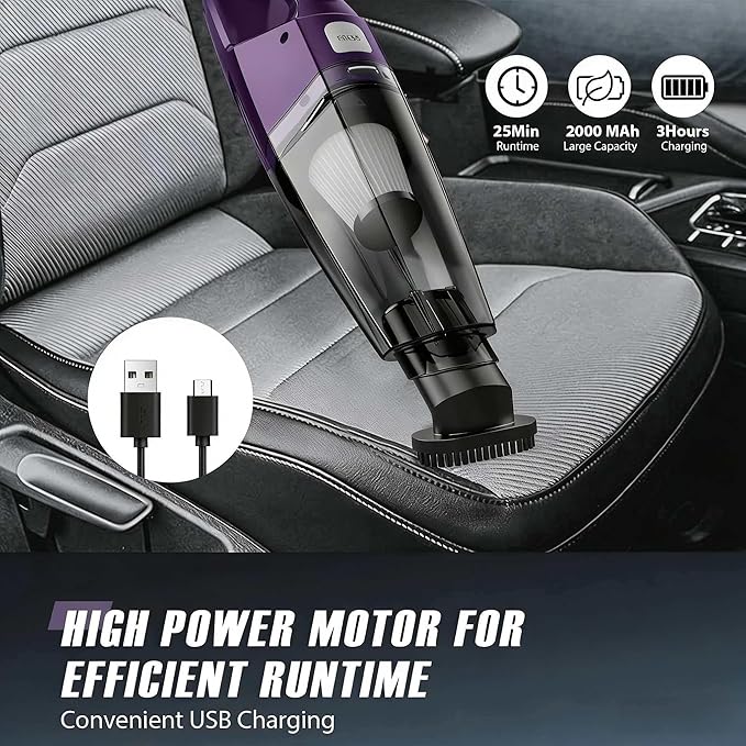 Handheld Vacuum Cordless — 3-In-1 Hand Held Vacuum Rechargeable With 8KPa Suction, Lightweight 1.7 Lbs Handheld Vac, Quick Dust Removal & Cleaning Tool With Accessories Storage For Car, Kitchen & Home