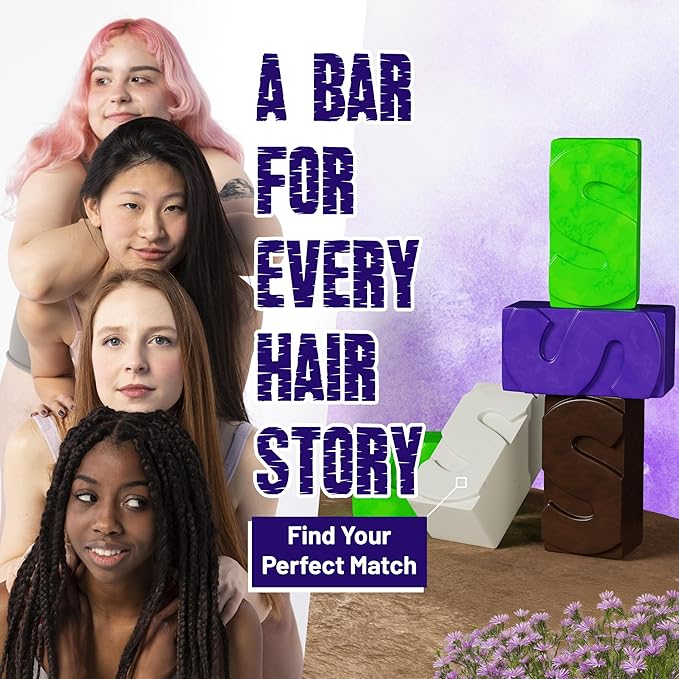 Herbishh Shampoo Bar for Hair Growth – Strengthening & Nourishing, Solid Soap for Thinning Hair, Paraben-Free & Sulfate-Free, 3.53 oz (Purple Shampoo, Pack of 1)
