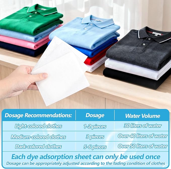 RAINFLOW Color Catcher Sheets - 100 Count Dye Trapper for Laundry to Prevent Color Bleeding,Allow Mixed Washes of Whites and Colors,Fragrance Free & Bleach Free Dye Grabber Sheets