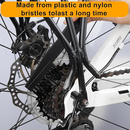 6-Piece Bike Chain Cleaner Kit with 3 Brushes & Cleaning Tools - for MTB, Motorcycle, E-Bike - Rust Removal & Maintenance