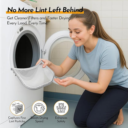 Dryer Lint Filter Replacement Kit for LG ADQ56656401 - Includes Cleaner Brush & Flexible Hose - Stainless Steel Lint Screen for Dryer DLEX3875V DLEX3875W DLG3051W DLG3171W