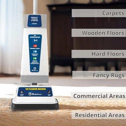 Koblenz P-820 BA Carpet Shampooer and Floor Polisher, Floor Scrubber Machine, 3-Speed, Scrubbing Brushes, Polishing Pads, Buffing Pads, Carpet Cleaner Machine, Includes Cleaners, Blue/Gray
