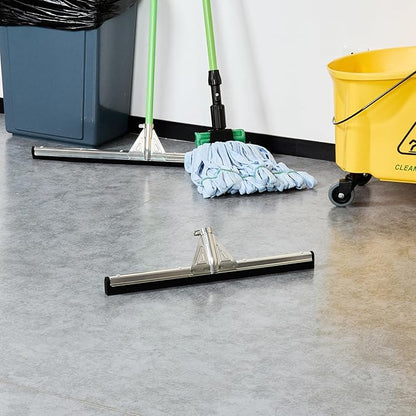 Restaurantware-SQUEEGEE ONLY: Clean Tek Professional 21.75 Inch Floor Squeegee, 1 Broom With Double Rubber Blade - Handle Sold Separately, Heavy-Duty, Steel Wiper For Concrete Floor
