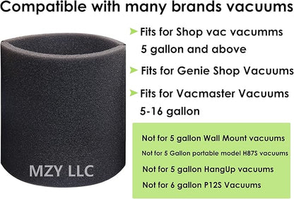 3 Pack 90585 Foam Sleeve Filter Replacements for Shop Vac for Vacmaster & for Genie Shop Wet Dry Vacuums, VF2001 Foam Filter for Wet Dry Vacuum Cleaner