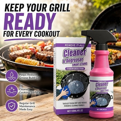 Fast-Acting Grill Cleaner Spray, Heavy Duty BBQ Degreaser for Burnt Food & Stubborn Grease, Powerful No-Scrub Oven & Kitchen Cleaner for Grills, Stovetops & Pans (1)