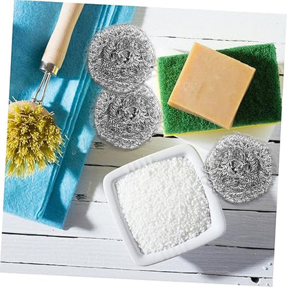 Zerodeko Stainless Steel Kitchen Cleaning Ball Effortless Dish Washing Tool for Pots Pans Non Skid Scourer for Thorough Cleaning