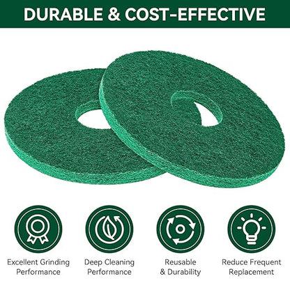 437.056 Cleaning Orbiter Pads for 550Mc Orbiter Hard Floor Machine, 12" Commercial Floor Scrubber Pads Polish Pads -to Daily Heavy-Duty Cleaning and Light Stripping, Non Woven, Greens, 2 PC