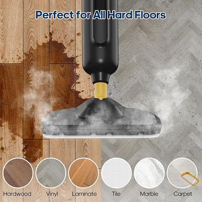 Steam Mop for Floor Cleaning with 2 Washable Pad, Lightweight Floor Steamer Cleaner Mop for Hardwood, Tile, Laminate Floors，Carpet